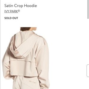 Ivy Park Satin Cropped Hoodie
